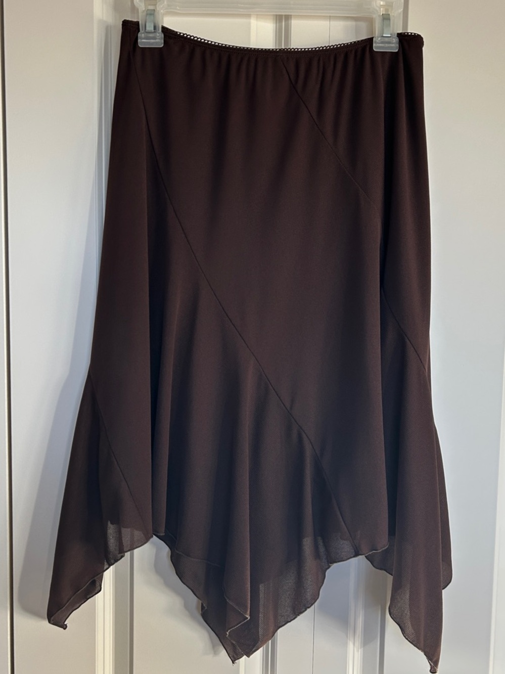 Vintage A. Byer Brown Asymmetrical Handkerchief Hem Skirt | Pristine | Large - Picture 13 of 13